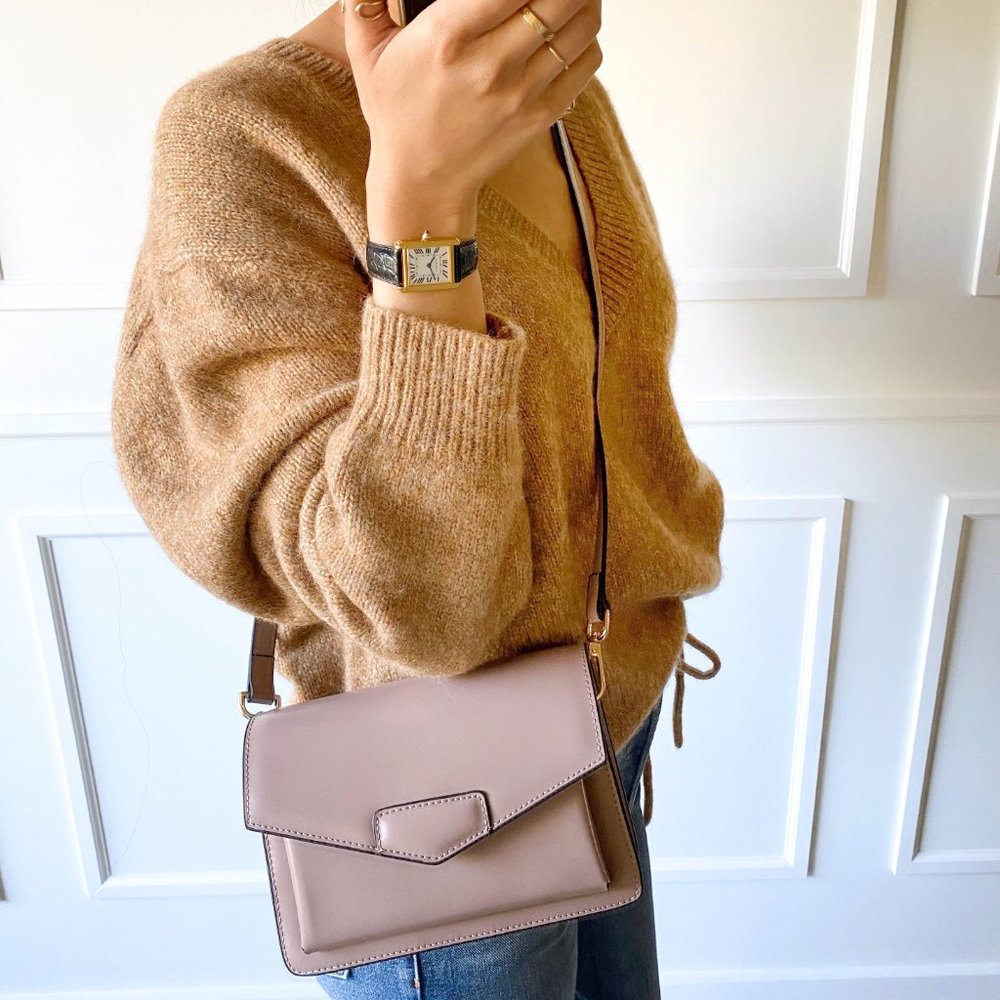 The Bobbi Leather Small Crossbody Bag - Pink - Picture 2 of 16